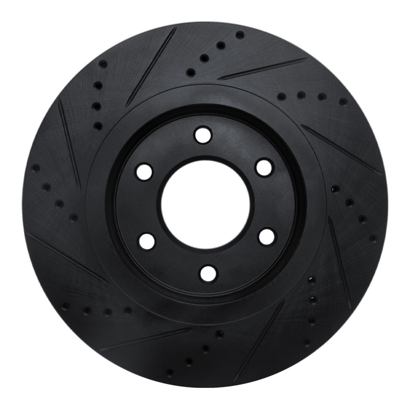 Infiniti QX80 Brake Rotor (1) - Front Right - R1 Concepts - Drilled & Slotted - Black - `07-`24